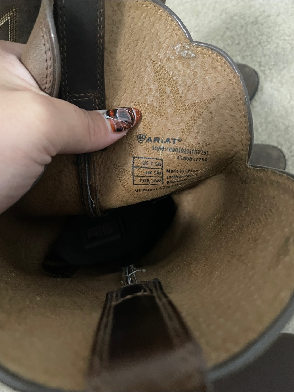 Ariat Brown Western Leather Cowgirl Boots - Picture 3 of 3